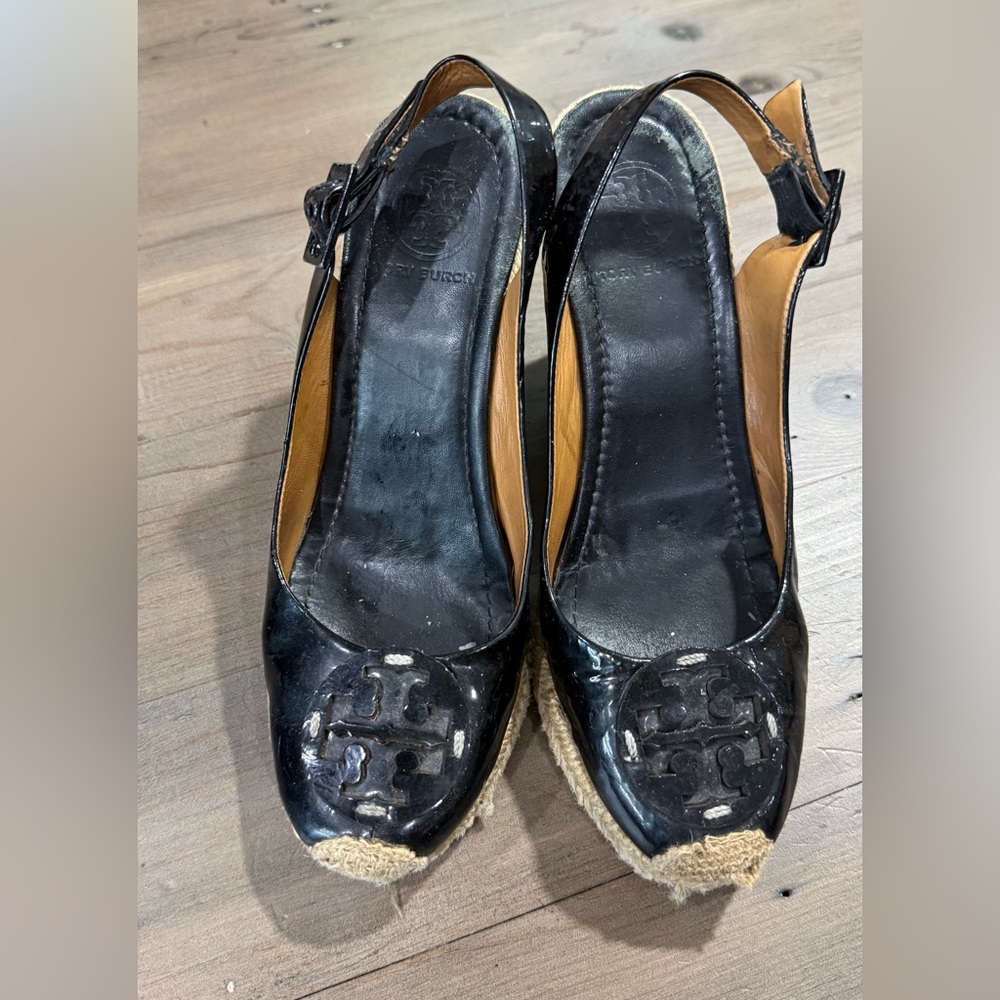 Tory Burch - Black Espadrille Slingback Sandals - size 7
